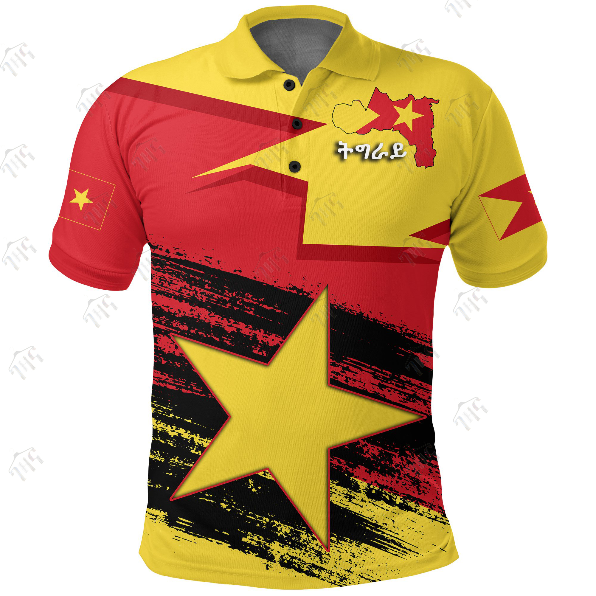 Tigray Polo 3D Star T-Shirt For Men | Half Sleeves