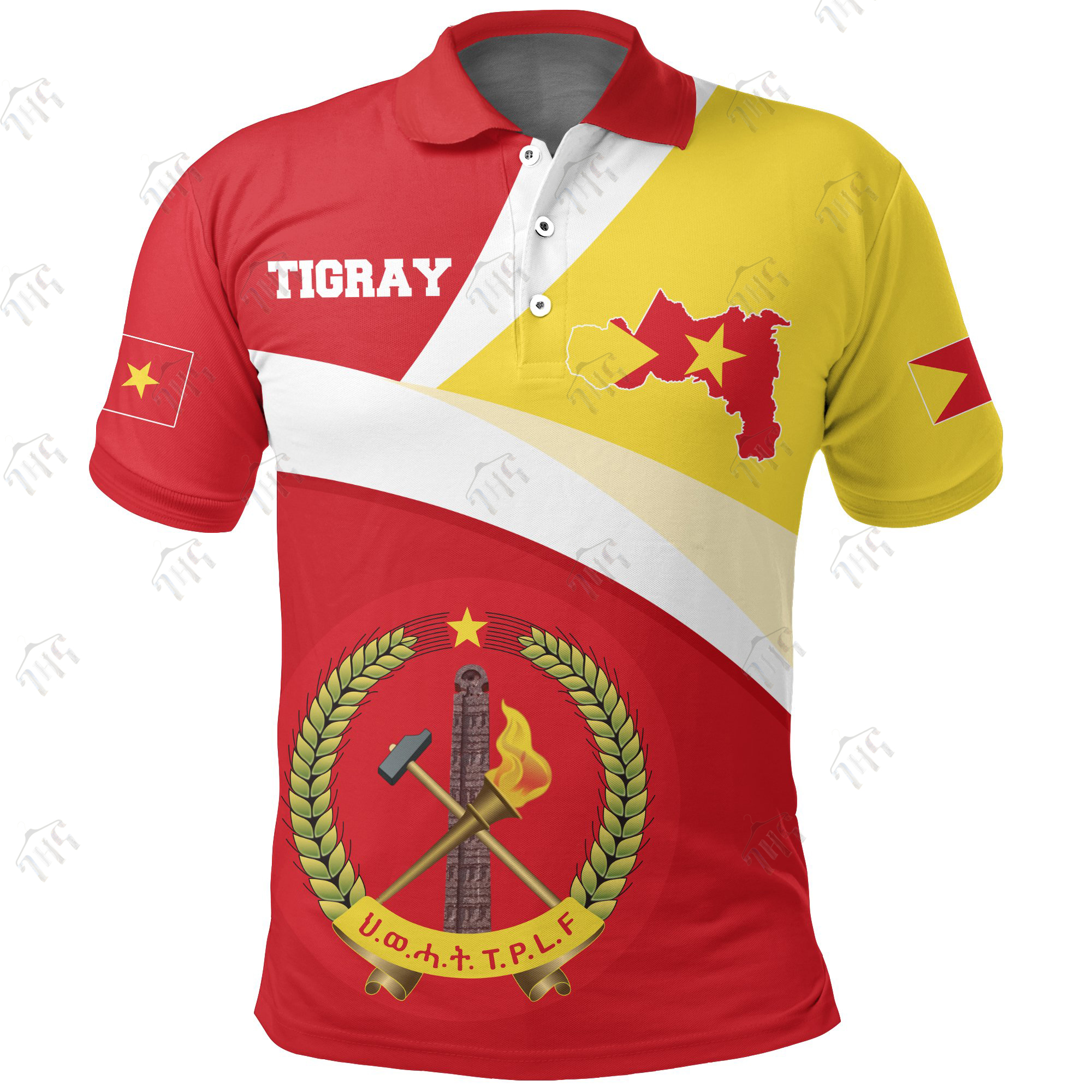 Tigray Polo Flag T-Shirt For Men | Half Sleeves
