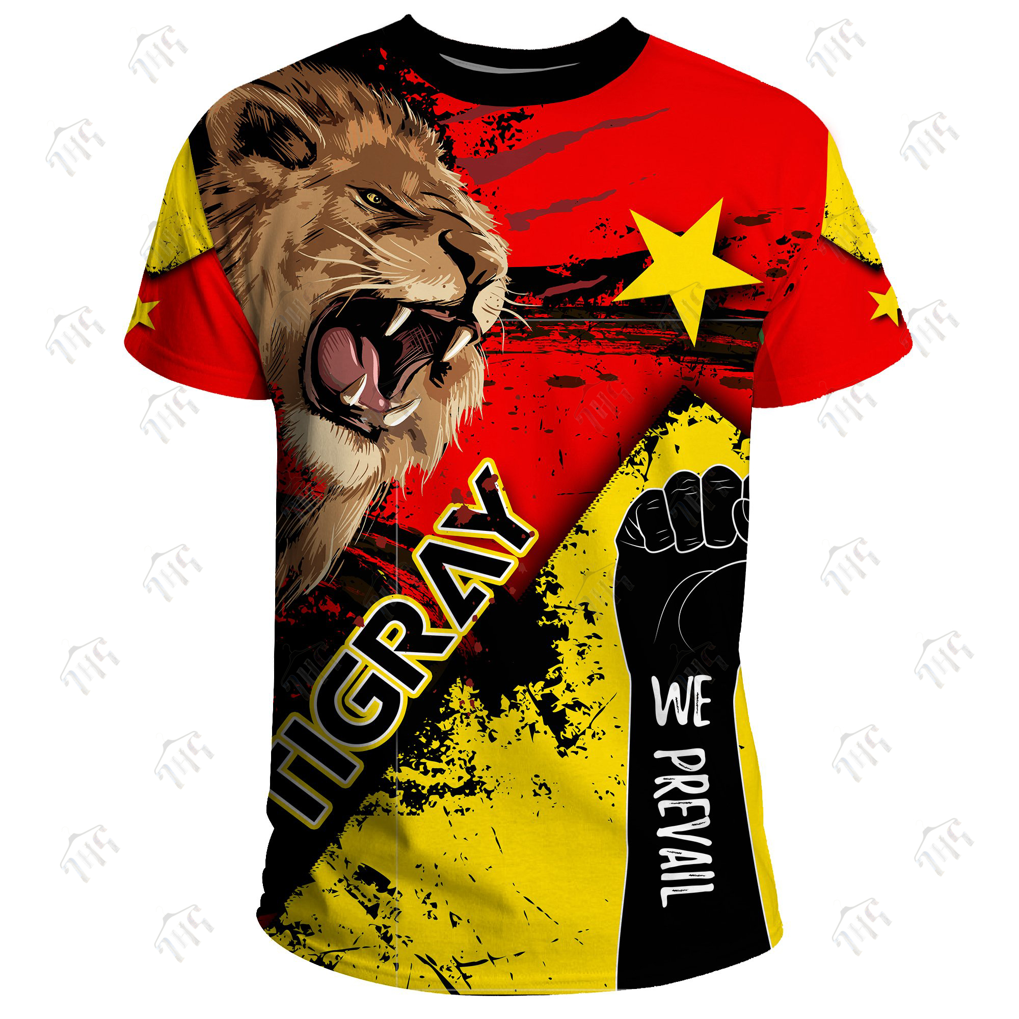 Tigray 3D Lion Star T-Shirt For Men | Half Sleeves