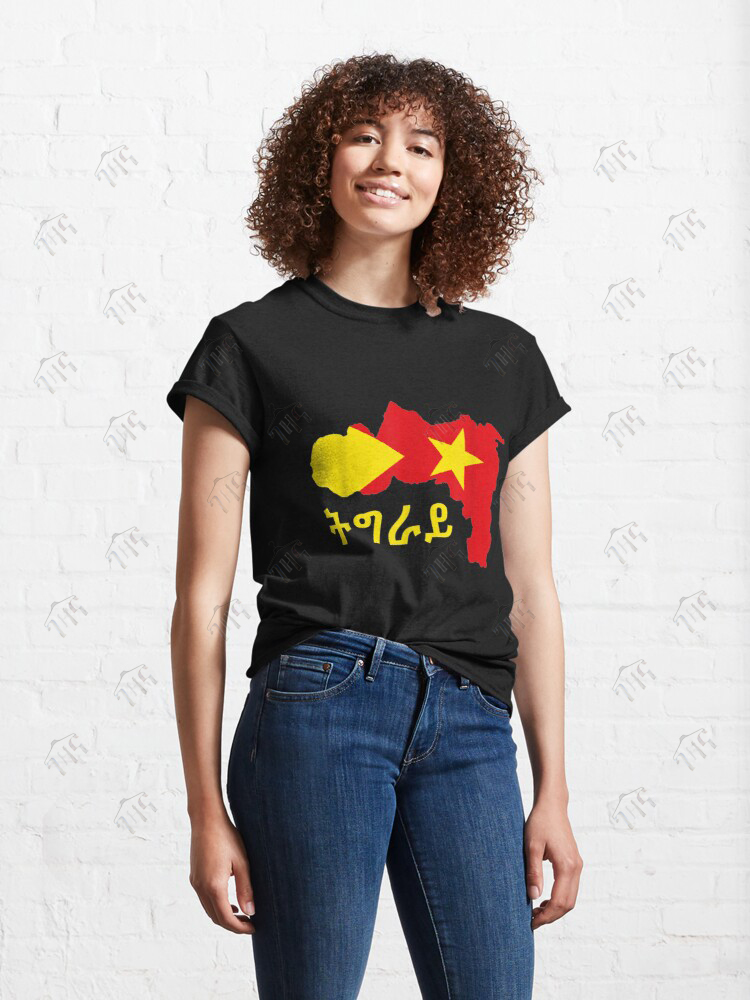 Tigray Map T-Shirt Black For Women | Half Sleeves